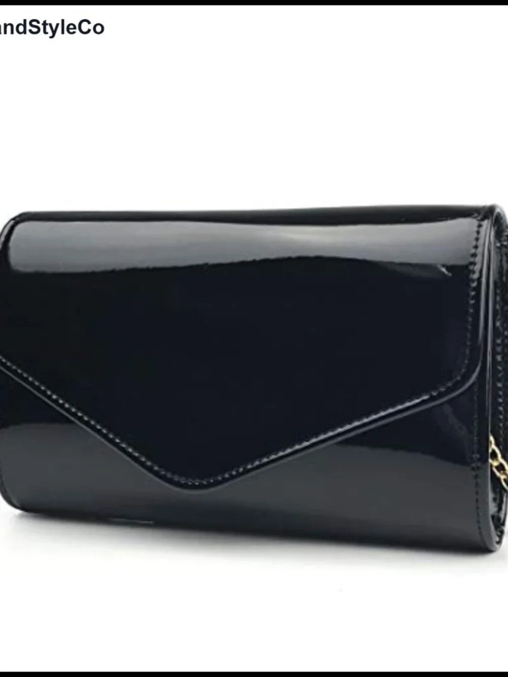 Glossy Envelope Evening Clutch Faux Patent Leather Chain Shoulder Bag